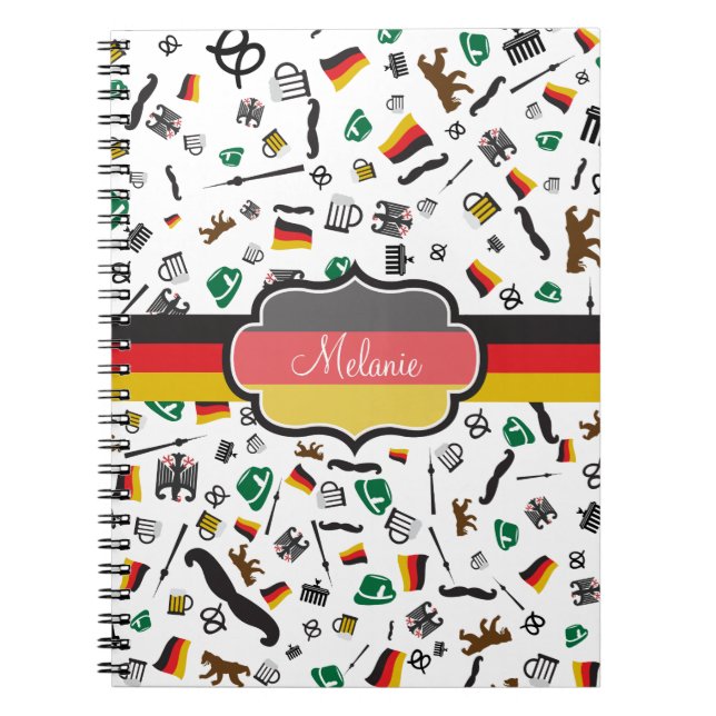 Carnet Articles allemands avec le drapeau de l'Allemagne (Devant)