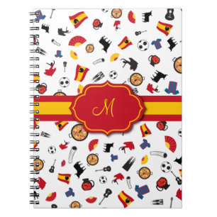 Carnet Articles espagnols avec drapeau pour ajouter votre