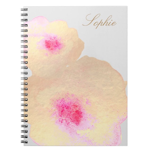 Carnet Artisan or floral aquarelle Art personnalisé (Devant)