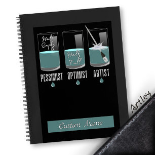 Carnet Artiste bleu moderne Pessimiste Optimist Sketchboo