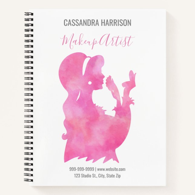 Carnet Artiste maquillage Femme Silhouette Aquarelle Beau (Devant)