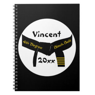 Carnet Arts martiaux 4e degré Ceinture noire