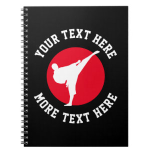 Carnet Arts martiaux personnalisés karaté kick silhouet