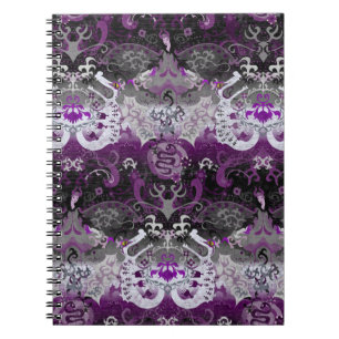 Carnet Asexuel Dragon Damask - Ace Pride couleurs drapeau
