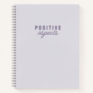 Carnet Aspects positifs Gratitude minimaliste pourpre