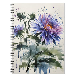Carnet Aster - Fleurs à l'aquarelle