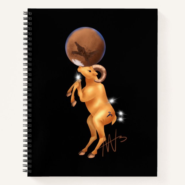 Carnet Astro Aries Mars Zodiac Spirale (Devant)