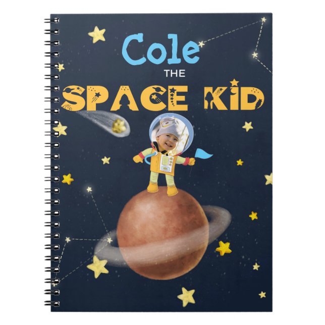 Carnet 👨 ‍ 🚀 Astronaut thème Espace mignon Personnalisé (Devant)