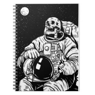 Carnet astronaute de squelette halloween