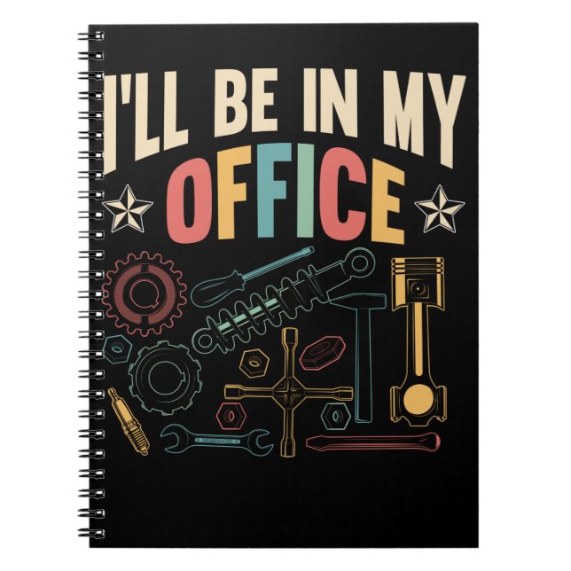 Carnet Atelier de bureau de l'artisan rétro Funny Car Méc (Devant)