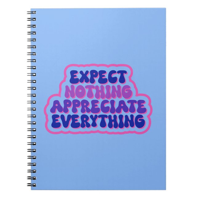 Carnet Attendez Rien, Appréciez Tout Gratitude (Devant)