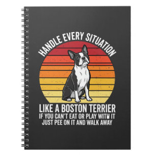 Carnet Attitude rétro de Terrier de Boston drôle