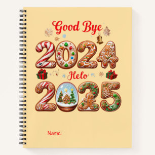 Carnet Au revoir 2024 Bonjour 2025 Bonne année Design