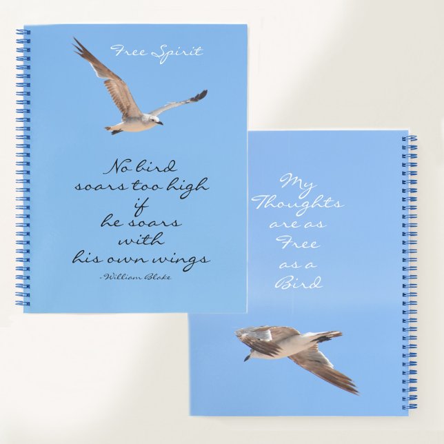 Carnet Aucun Oiseau Ne Sort Trop Haut Mouettes Bleu (Créateur téléchargé)