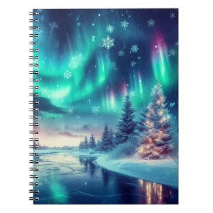 Carnet aurora borealis/Noël/hiver