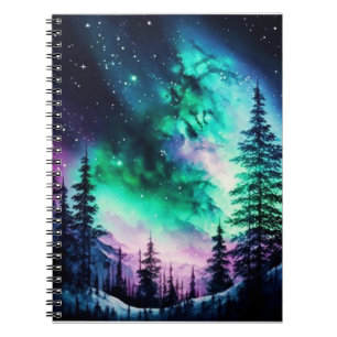 Carnet Aurora céleste boréale Lumières nord vives