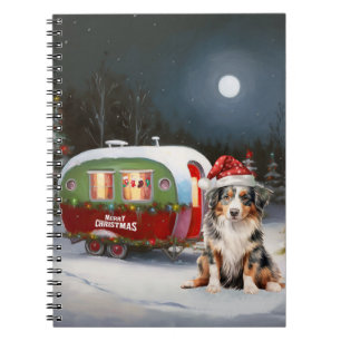Carnet Australian Shepherd Caravan Christmas Adventure