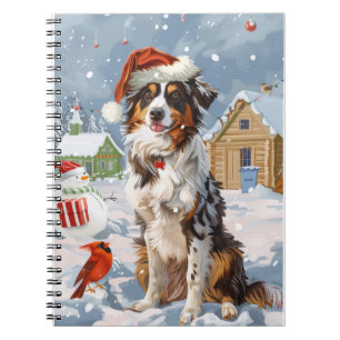 Carnet Australian Shepherd Merveilleux Noël Hiver