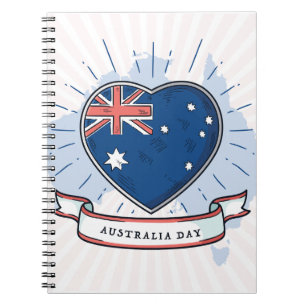 Carnet Australie Jour Rouge Bleu et Blanc
