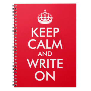 Carnet Author Red Keep Calm and Write On