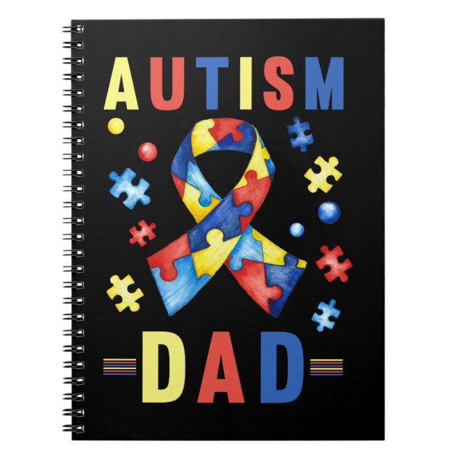 Carnet Autisme Papa Autistique Enfants Fier Papa (Devant)