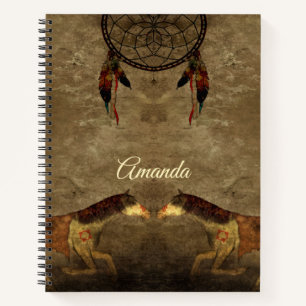Carnet Autochtone américain - Chevaux et chasseur de rê