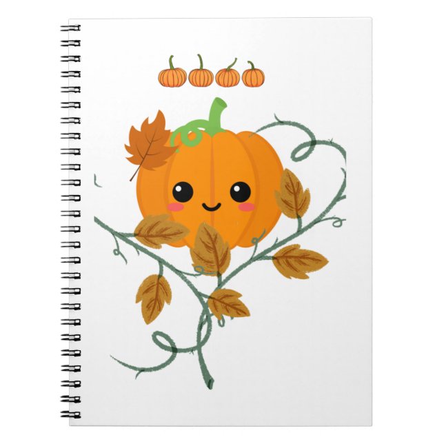 Carnet Autocollant citrouille et vignes (Devant)