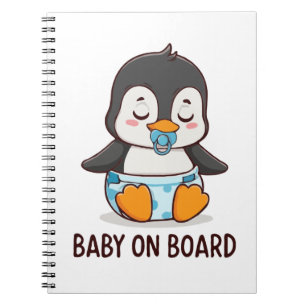 Carnet Autocollant de voiture "Bébé à bord" Manchot de de