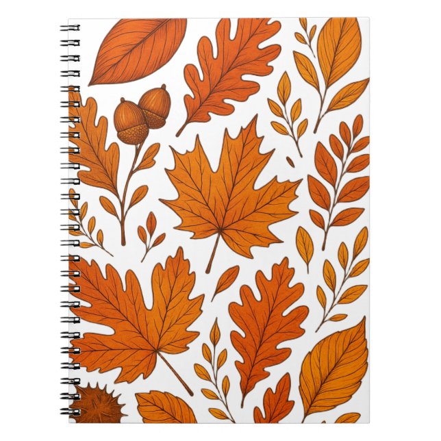 Carnet Automne Botanique - Feuilles automnales Vintages (Devant)
