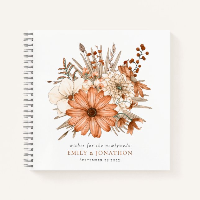 Carnet Automne Florals Souhaite pour les nouveaux mariés  (Devant)