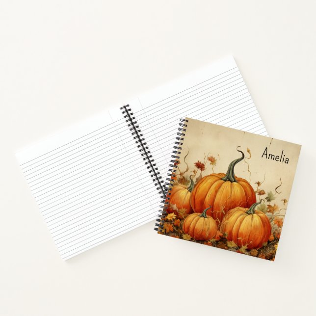 Carnet Automne Rustique Orange Citrouille (Intérieur)