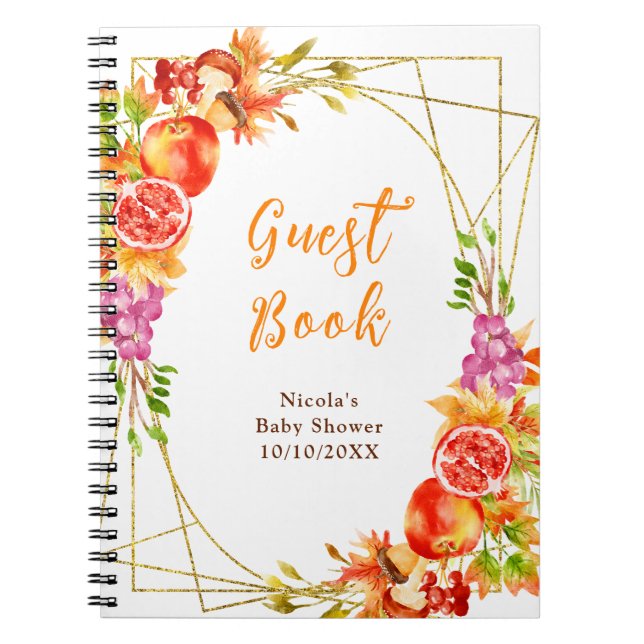 Carnet Autumn Fall Harvest Baby Shower Guest Book (Devant)