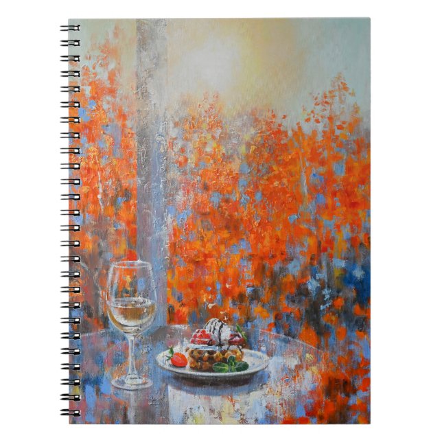 Carnet Autumn Window with Wine and Dessert (Devant)