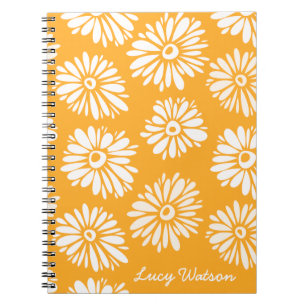 Carnet aux fleurs orange
