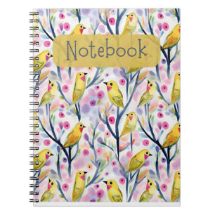 Carnet aux oiseaux jaunes