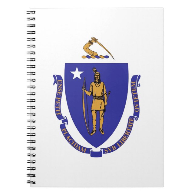Carnet avec drapeau de l'Etat du Massachusetts (Devant)