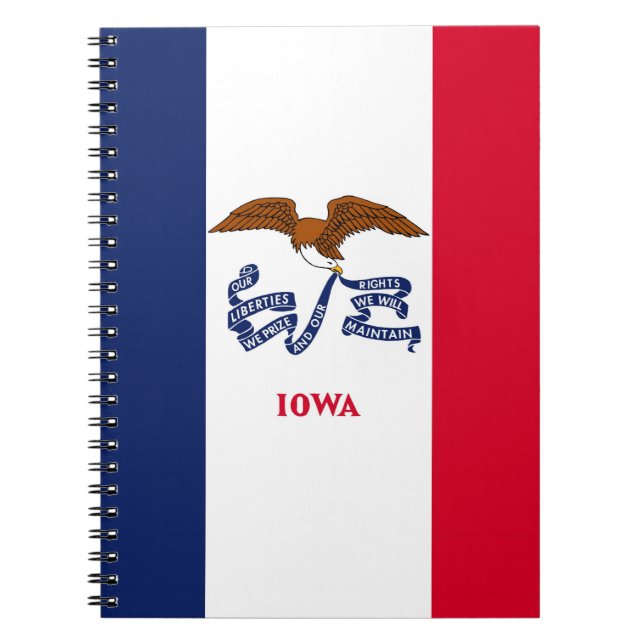 Carnet avec le drapeau de l'État de l'Iowa (Devant)
