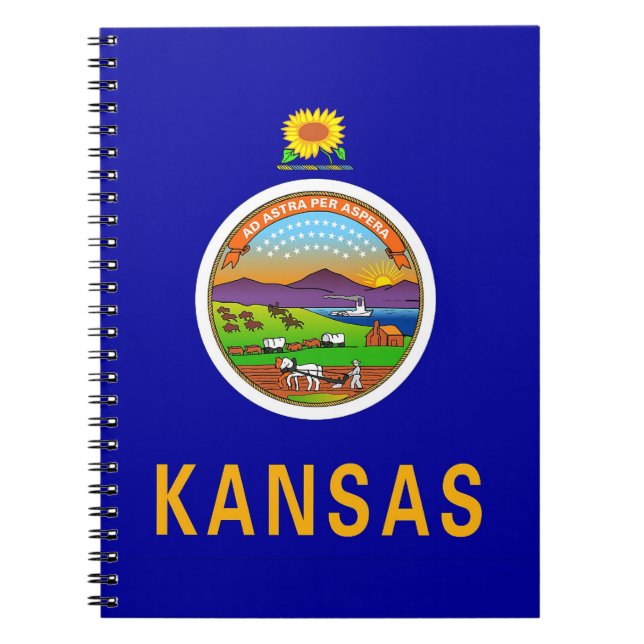 Carnet avec le drapeau de l'État du Kansas (Devant)