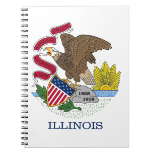 Carnet avec le drapeau de l'Illinois State