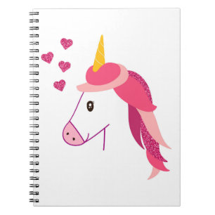 Carnet avec une licorne pour une fille.