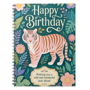 Carnet Aventure d'anniversaire de Tigre Rose Sauvage