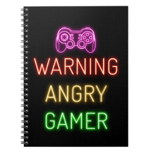 Carnet Avertissement de jeu Gamer en colère