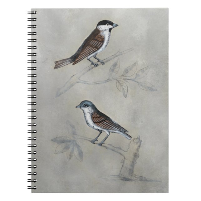 Carnet Aviaire argenté | Une paire d'oiseaux (Devant)