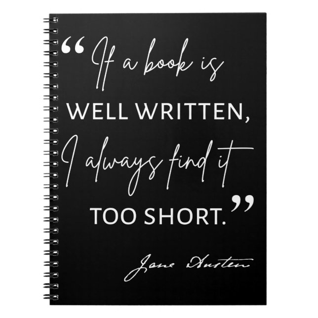 Carnet Avid Reader II - Citation Jane Austen (Devant)