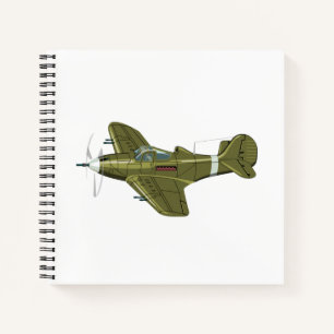 Carnet Avion de chasseur rétro-dessiné