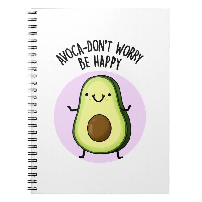 Carnet Avoca-don't Worry Be Happy Drôle de jeu de mots su (Devant)