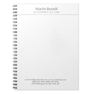 Carnet Avocat blanc excellent traditionnel simple