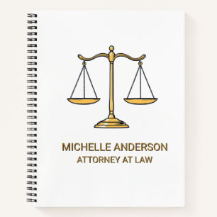Carnet Avocat professionnel Avocat Or et blanc