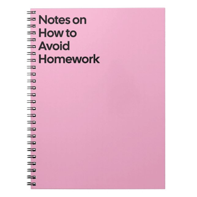 Carnet Avoid Homework Funny Notebook (Devant)