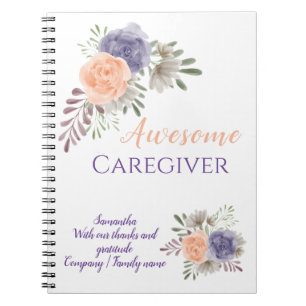 Carnet Awesome aideur Merci Appréciation Florale